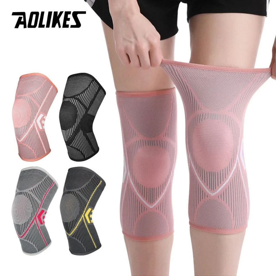 

AOLIKES 1Pcs Knee Brace Support Arthritis Joint Nylon Sports Fitness Compression Sleeves Kneepad Cycling Running Guard Protector