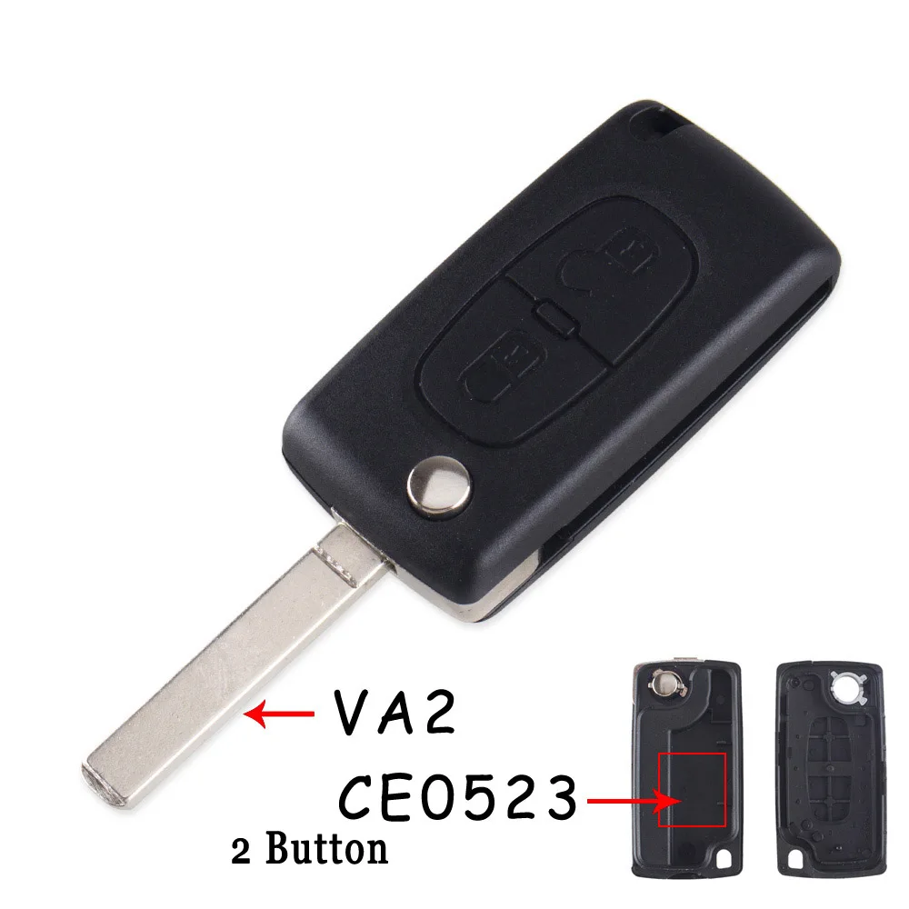 2 Buttons Dandkey 10x Флип Складной Корпус для автомобильного ключа в случае удаленности автомобиля для peugeot 307 207 308 407 607 807 для Citroen C4 C2 C3 C5 C6 2 3 4 кнопки - Цвет: 2 Buttons