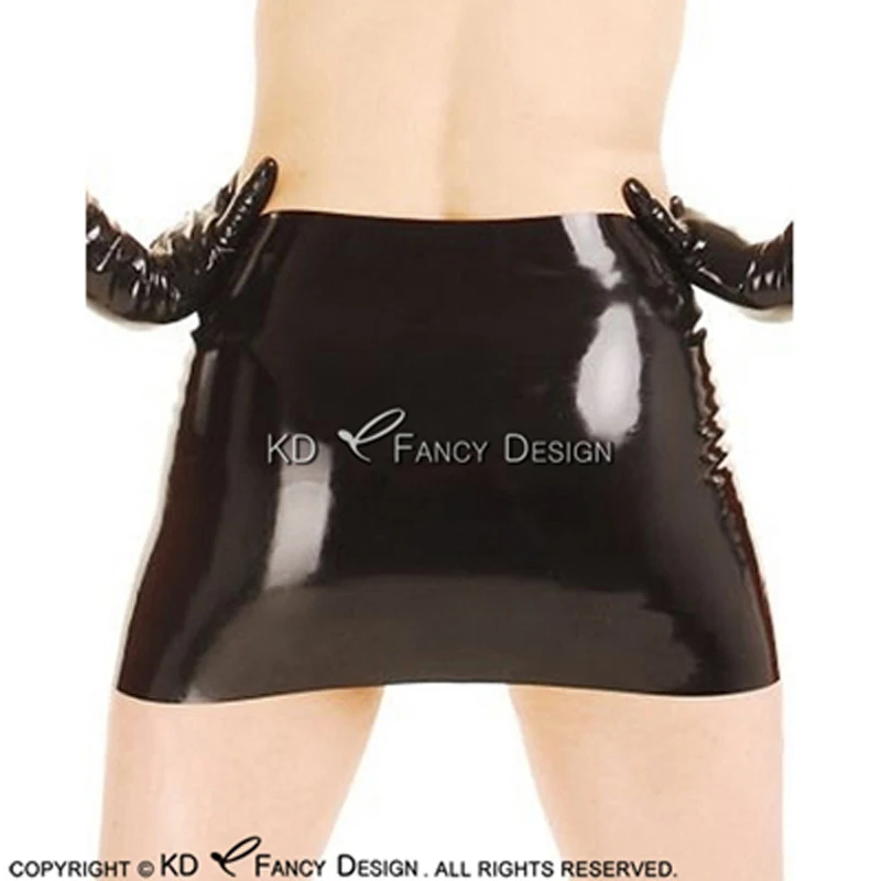 Черное сексуальное мини латекс юбки для женщин с застежкой молнией по всей длине