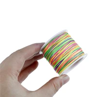 1 rolllot 45m diy bracelet necklace waxed thread jewelry rope chinese knot line rainbow tassel cords