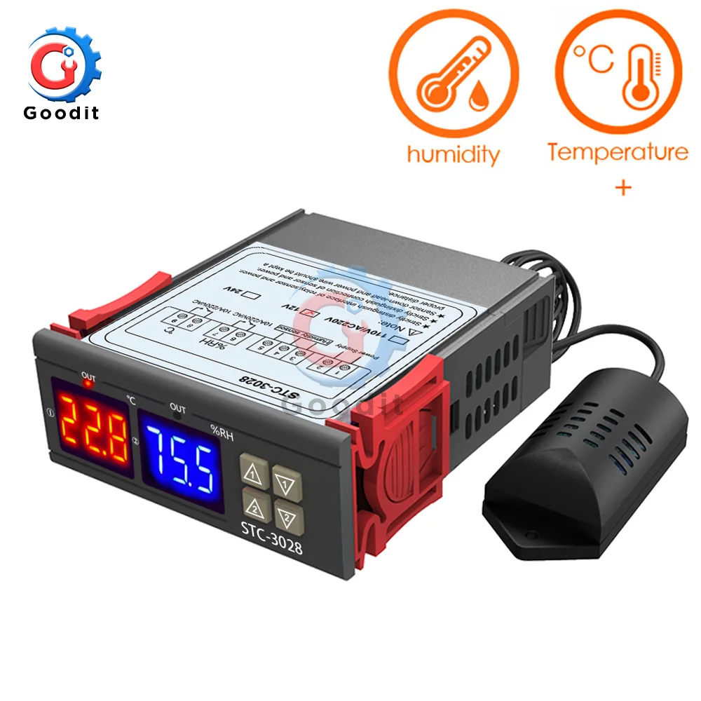 Цифровой регулятор температуры и влажности термометр гигрометр инкубатор