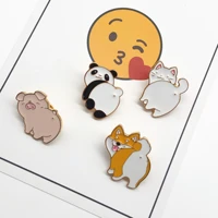 2021new cartoon animal enamel pins custom panda pig cat dog brooches bag clothes lapel pin badges funny zoo jewelry accessories