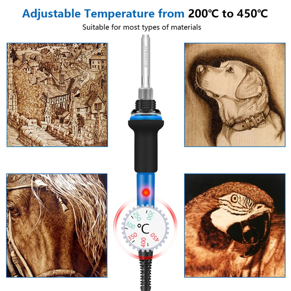 35PCS Adjuatable Electric Soldering Iron kit Portable Carving Pyrography Tool Multi-Function Internal Heating Tempreture | Инструменты