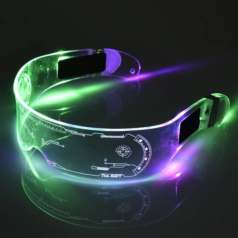 LED Glasses EL Wire Neon Party Luminous Light Up Rave Costume Decor DJ SunGlasses Halloween Decoration | Электроника