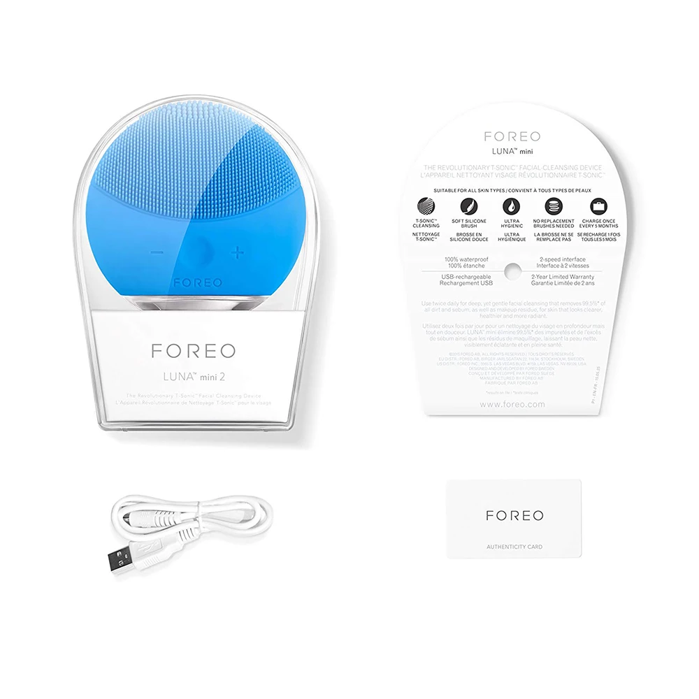 

Foreo Luna mini2 limpieza facial silicone facial cleansing brush,foreo luna real LOGO, USB charging, waterproof, level 8