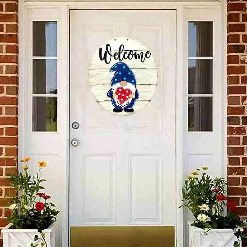 

Mother's Day Gnome Doorplate Hanger Gnome Decoration Dwarf Interchangeable Wooden Hangers 19 Door With Pieces Welcome Handm X6O5