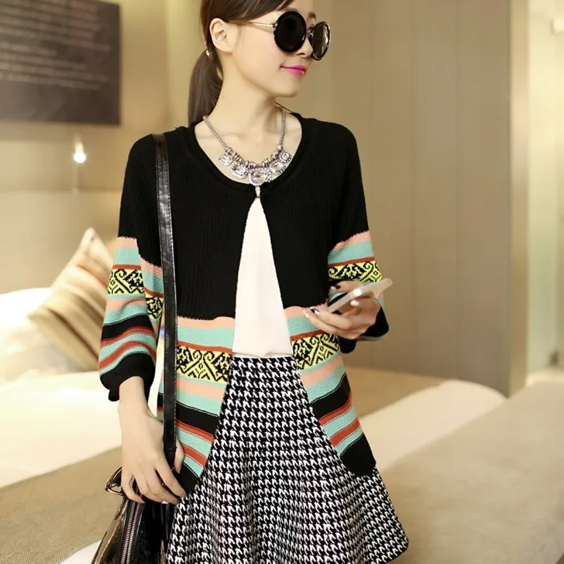 

couture clip color fashion han edition minutes of sleeve coat loose knit air conditioning unlined upper garment