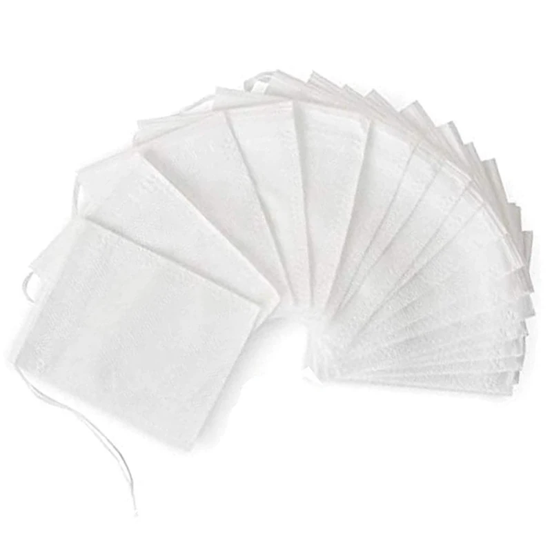 

Tea Filter Bags, Disposable Tea Filter Bags Empty Cotton Drawstring Seal Filter Tea Bags for Loose Leaf Teal
