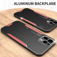 luxury aluminum metal backplane matte case for iphone 12 11 pro max mini x xs xr se 2020 7 8 plus shockproof hard phone cover