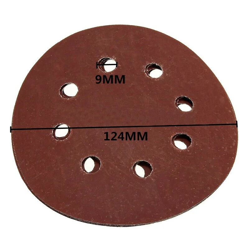 25x 5"/125mm 8Hole Hook Loop Sanding Discs 80-2000 Grit Orbital Sandpaper Pad For Metal Wood Hardware Non-metallic Polishing 201 |