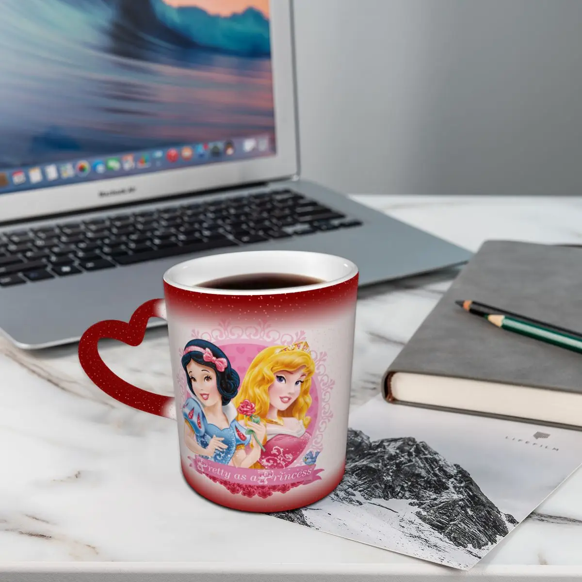 

Disney Princess Starry Sky Color Changing Mug Milk Mug Princess 3D Cartoon Mug Mug Christmas Gift Coffee Cup Mug Anime