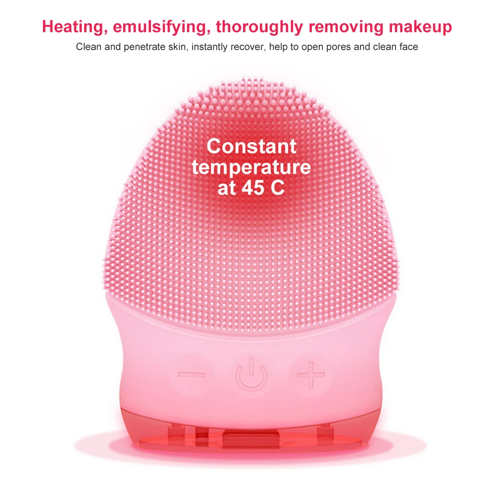 Электрическая мини-щетка для очищения лица силиконовая ультразвуковая