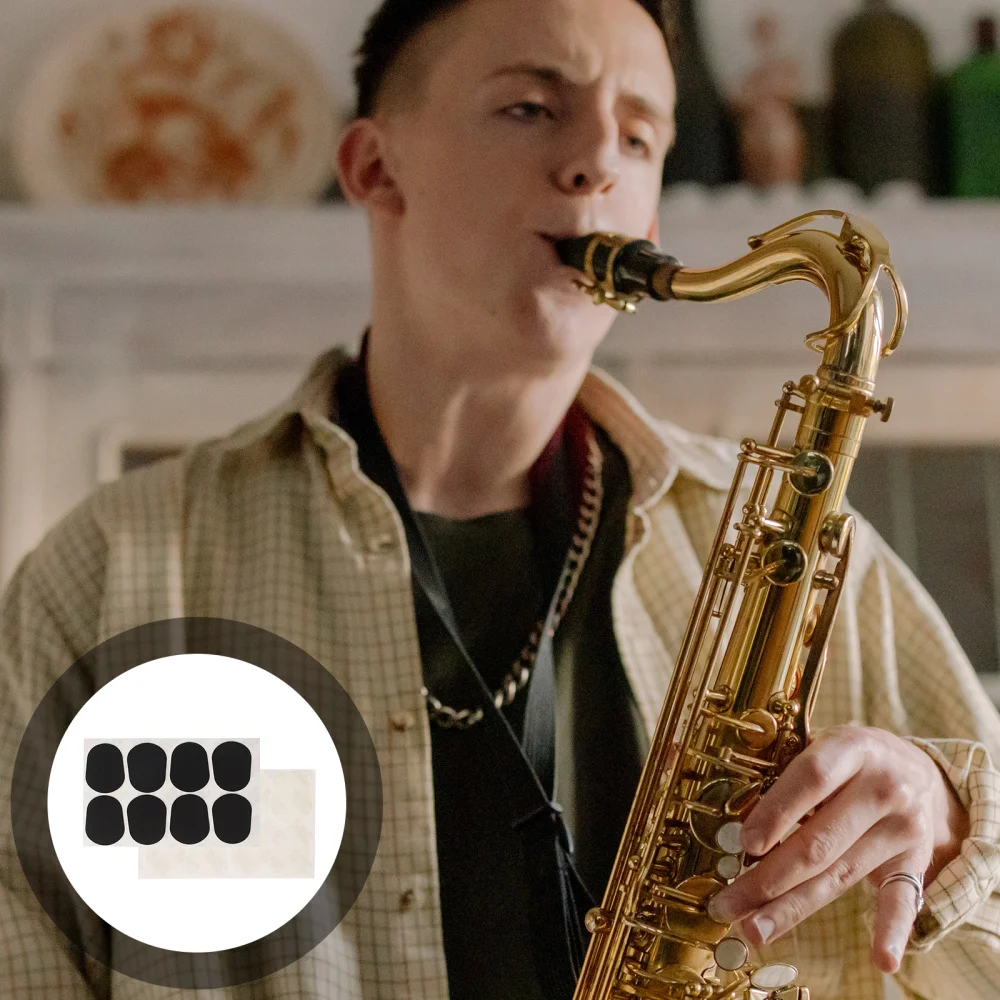 

4Pcs Creative Saxophone Gasket Heat-resistant Saxophone Patch Black White