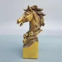 8china lucky seikos brass horse head statue seal implication success ornaments town house exorcism