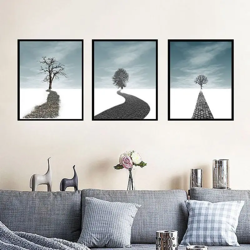 Скандинавское украшение для дома минималистичные черно-белые листья пальмы