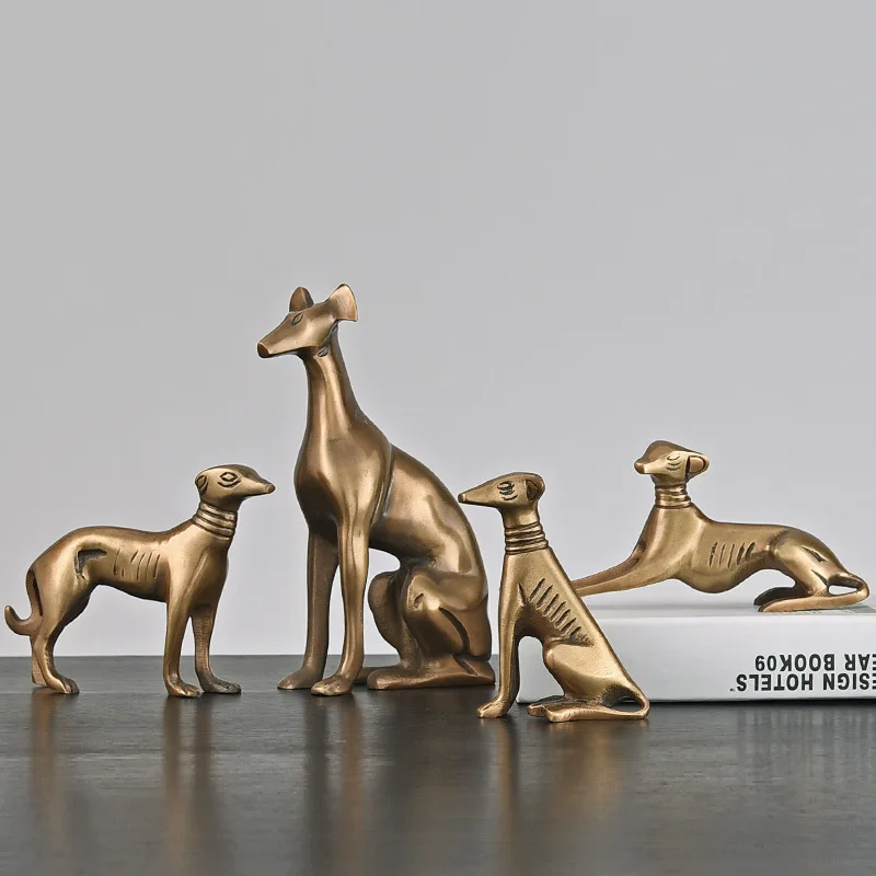 

Искусство имитация латуни Доберман щенок украшение для дома креативная Гостиная Кабинет сплав художественное украшение