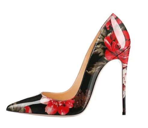 

2019 new flower sexy single shoe shallow high heeled shoes