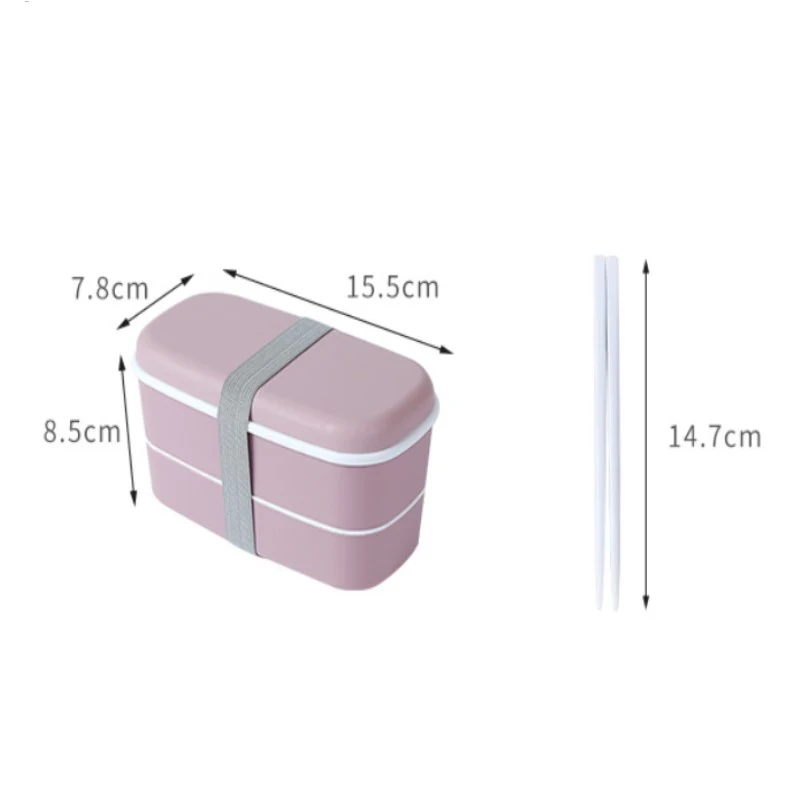 

2 Layers Bento Box Eco-Friendly Lunch Box Food Container Food Grade Plastic Microwavable Dinnerware Lunchbox For School Office