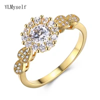crystal finger ring birthday romantic gift gold color wholesale lot accessories anel feminino jewelry fashion rings for women