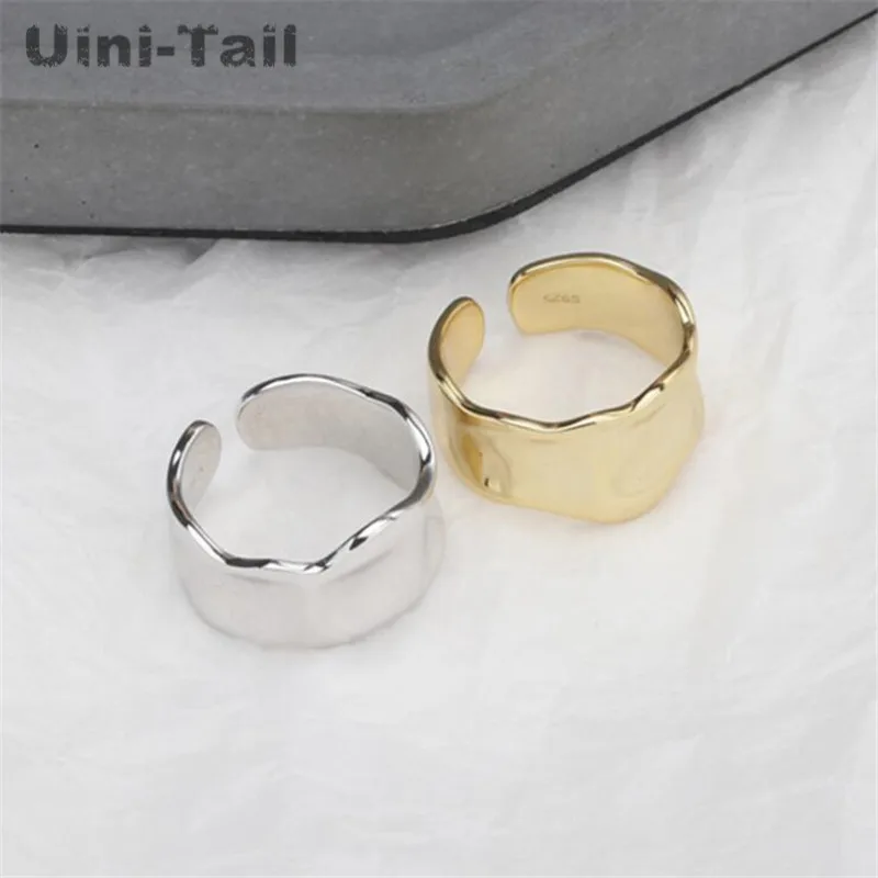 Новое блестящее Открытое кольцо Uini-Tail из стерлингового серебра 925 пробы с