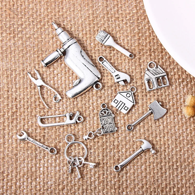 DIY Подвески для изготовления украшений из сплава цинка античные посеребренные