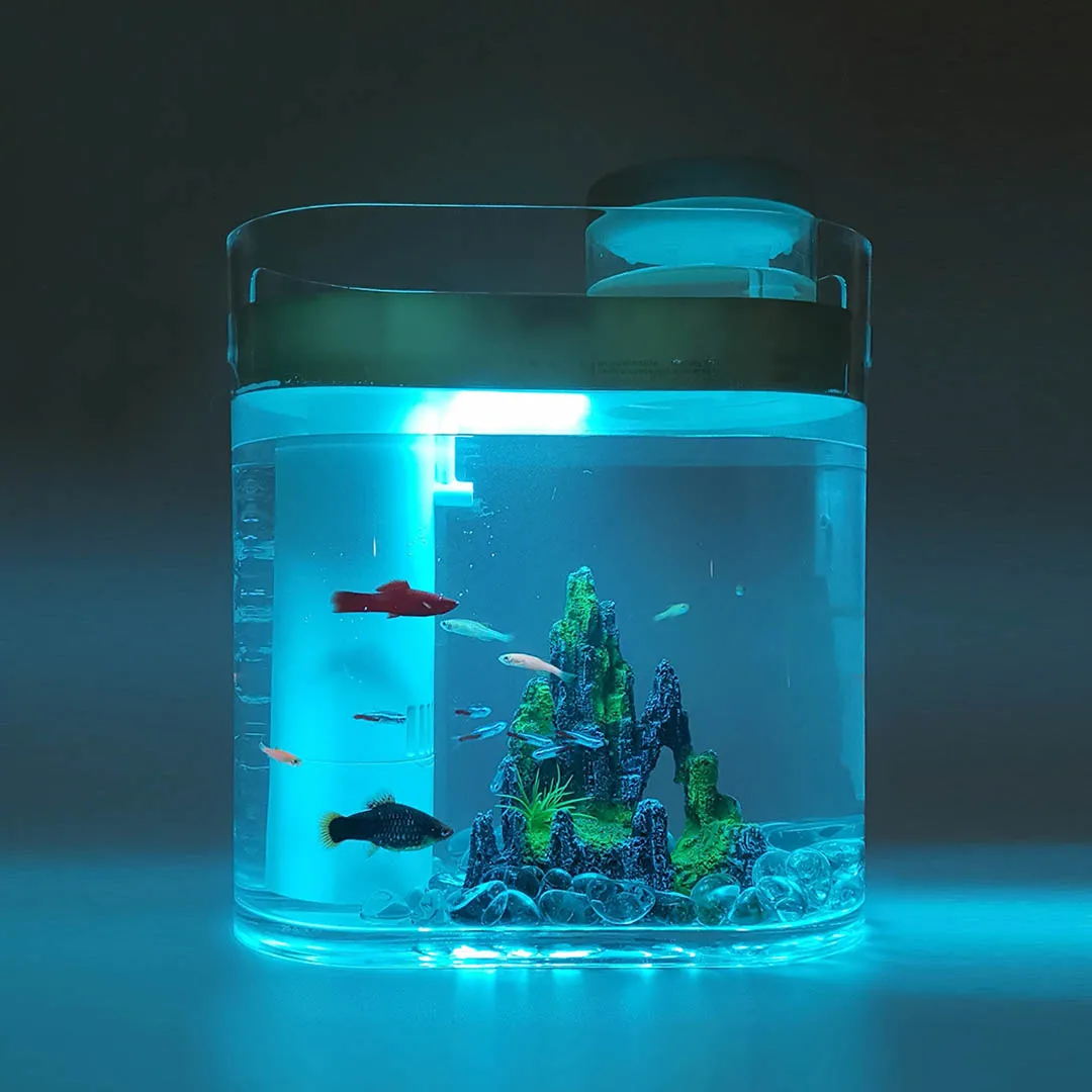 

Descriptive geometry mini fish tank humidifier amphibious ecological viewing fish tank lazy living room office aquarium room