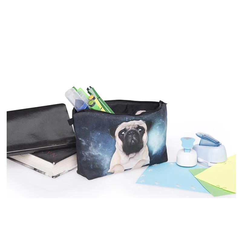 

3D Pug Dog Printed Cosmetic Bags Pekingese Pattern Cute for Makeup Bag Organizer Necessaries Women Travelling Woman Mini Handbag