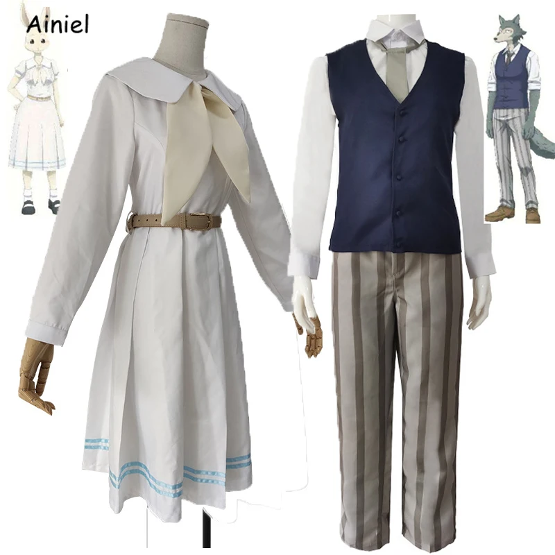 

Костюм для косплея аниме Beastars, костюм Хару, женский костюм Disfraz, топы, обувь, школьная форма, Legoshi, рубашка, жилет, брюки, комплект на Хэллоуин