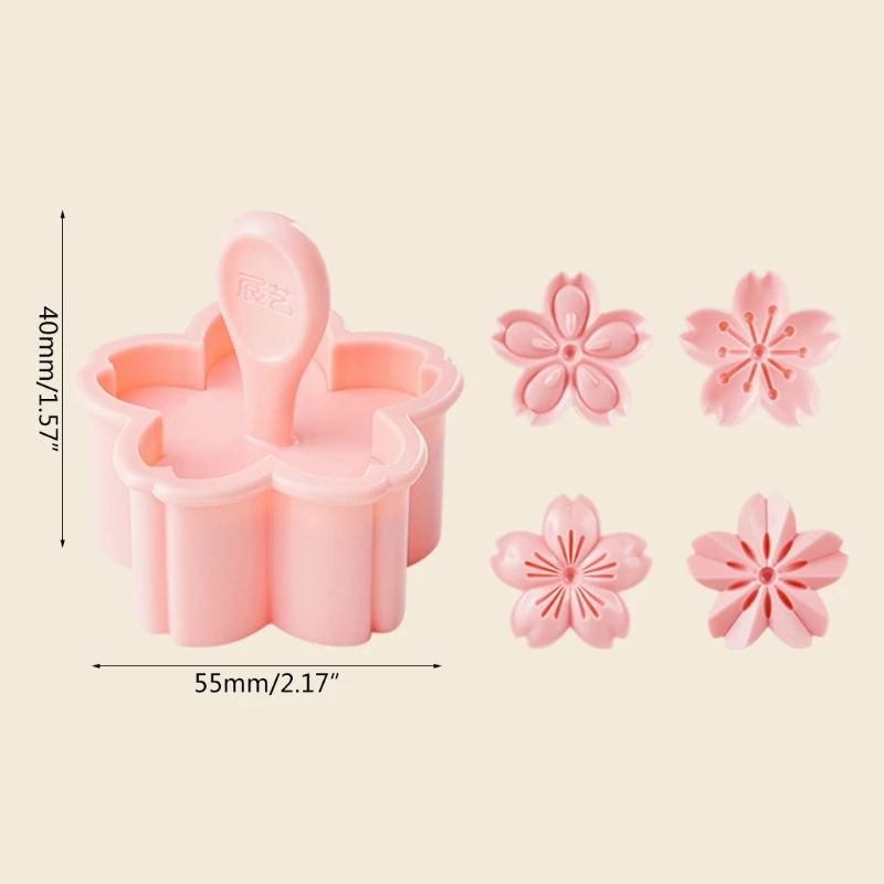 

5pcs/set Sakura Cookie Mold Stamp Biscuit Cutter Cherry Blossom Flower DIY Floral Mooncake Mold