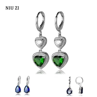 new women unusual hoop earrings luxury vintage heart crystal zircon dangle earrings female piercing ear buckle k pop accessories