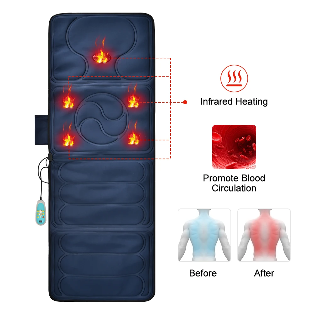 Infrared Physiotherapy Heat Compress Cervical Spine Back Leg Electric Heating Whole Body Kneading Vibration Massage Cushion