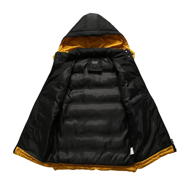 Men Winter Waistcoats Warm Sleeveless Jackets Hip Hop Hooded Thicken Outwear Harajuku Streetwear Man Coats