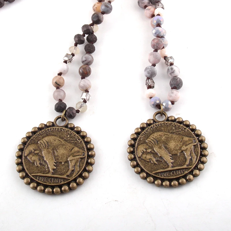 Модные богемные этнические ювелирные изделия 6 мм натуральные камни и стекло