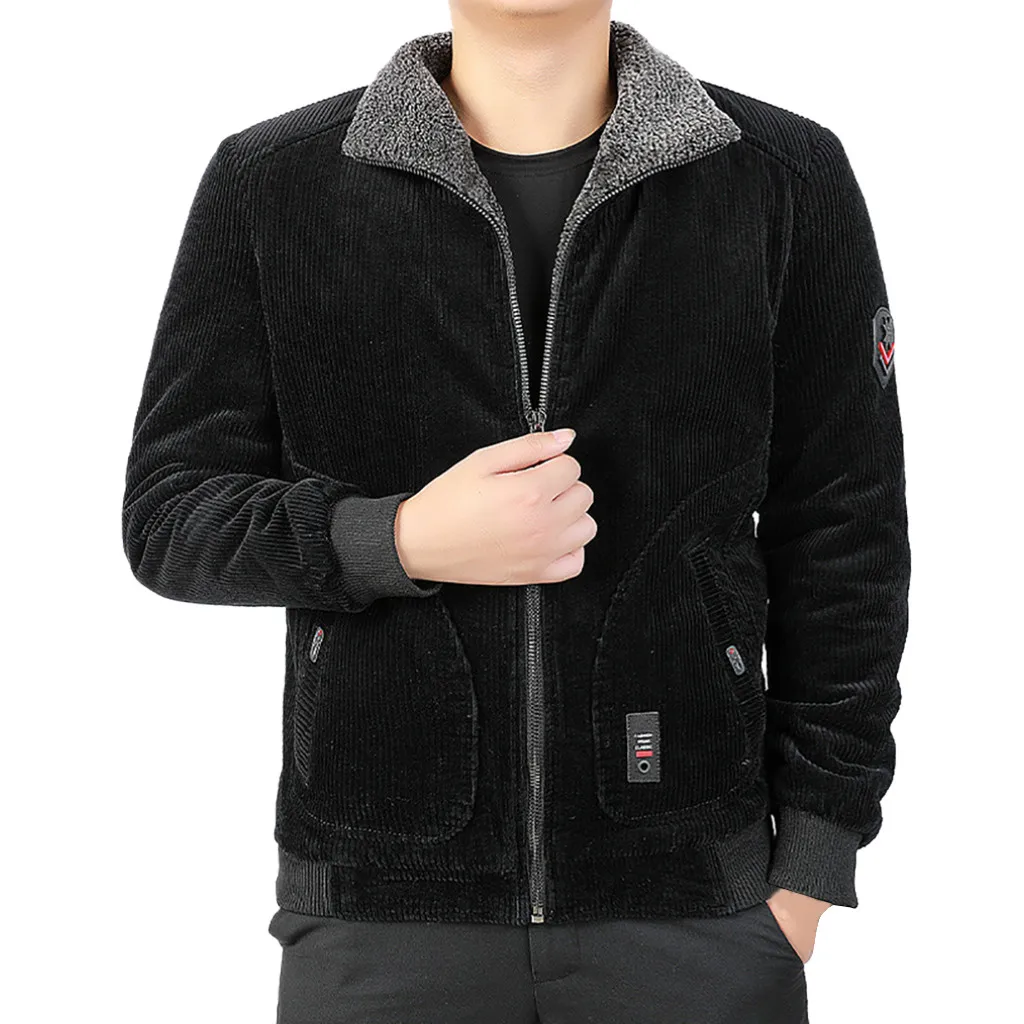 SAGACE Новая модная мужская повседневная куртка Толстая бархатная теплая и удобная