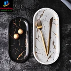 Черные керамические обеденные тарелки мраморный поднос фруктовый салат десерт тарелка для суши набор столовой посуды для кухни рождественские тарелки сервировочные подносы