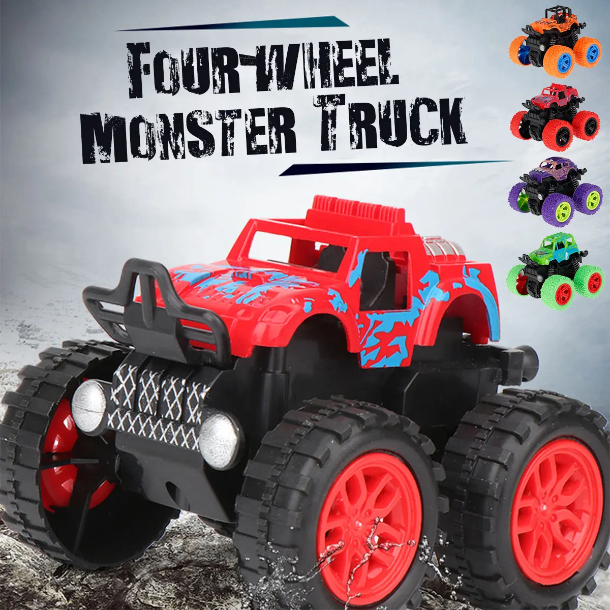 

Kids Cars Pull Back 360° Stunt Rotating Monster Cars Toys with Shockproof Barrier Friction Inertia Toy Car for Aged 3+