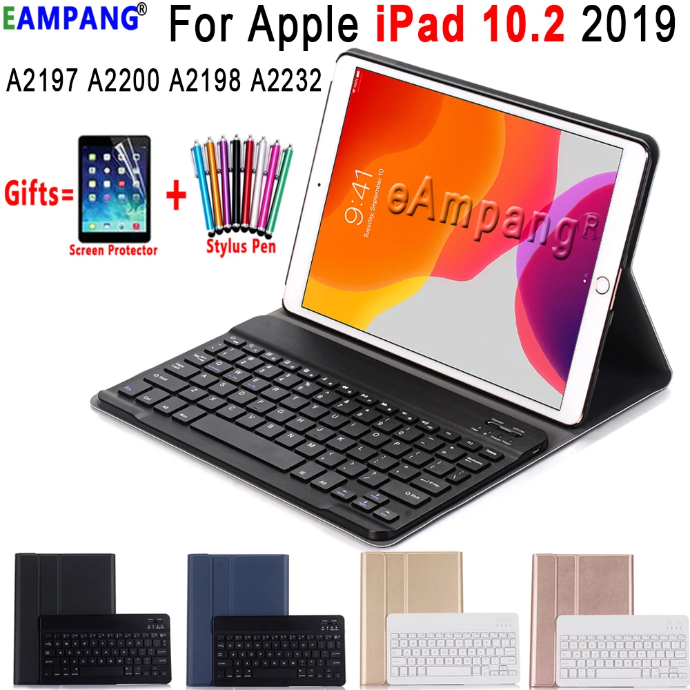 3,0 чехол с Bluetooth клавиатурой для iPad 10,2 чехол для Apple iPad 7го поколения A2200 A2198 A2197 русская испанская английская клавиатура