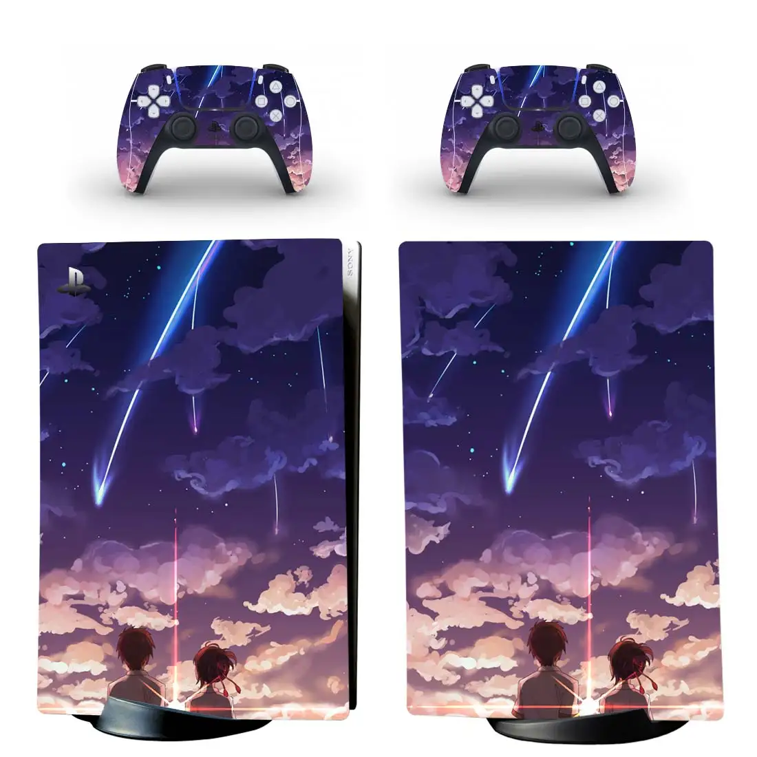 

Виниловая наклейка на консоль PlayStation 5, с рисунком из аниме «Ваше имя»