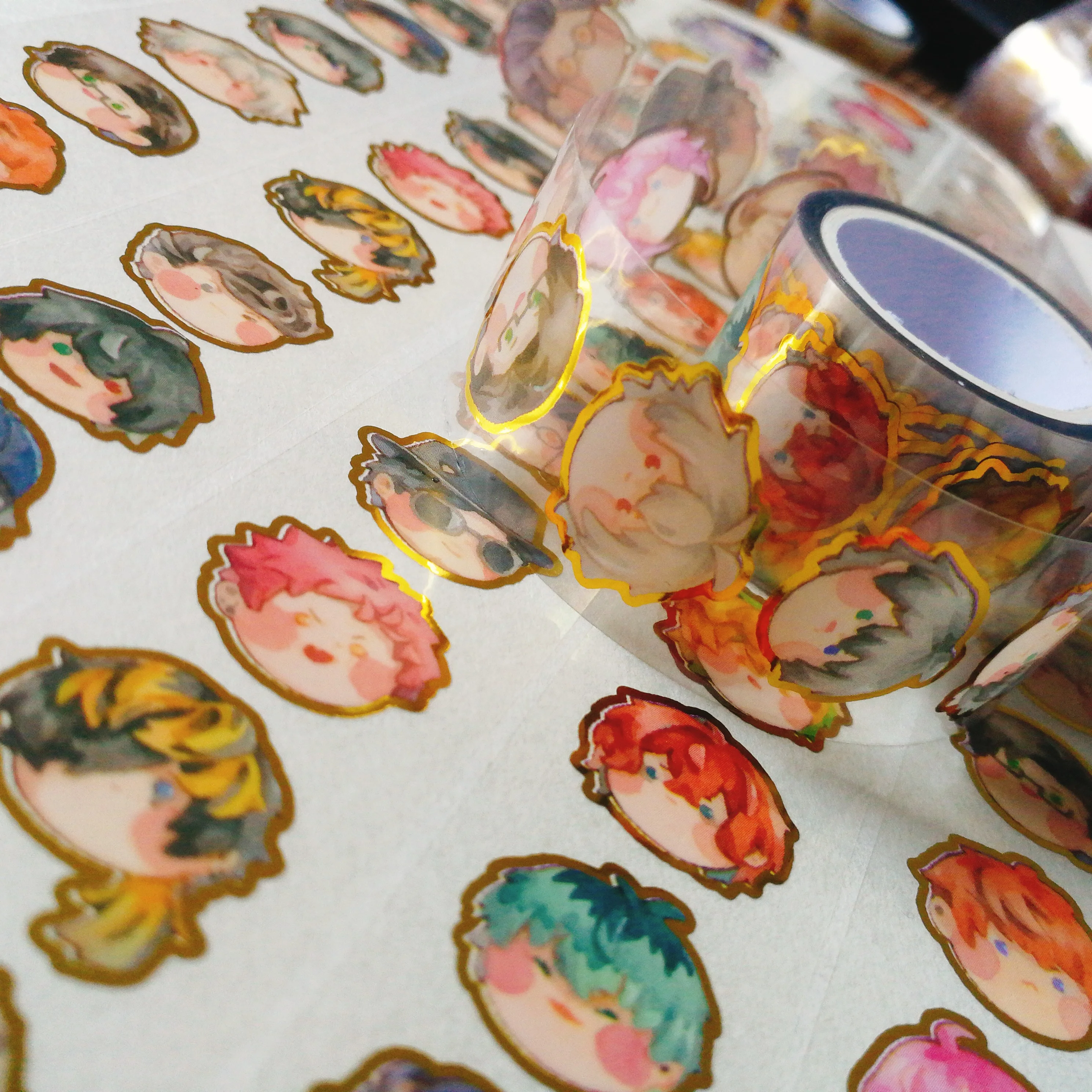 

Anime Division Rap Battle Hypnosis Microphone Hot Stamping Masking Adhesive Tape Hand Tear Paper Packaging Sticker Stationery