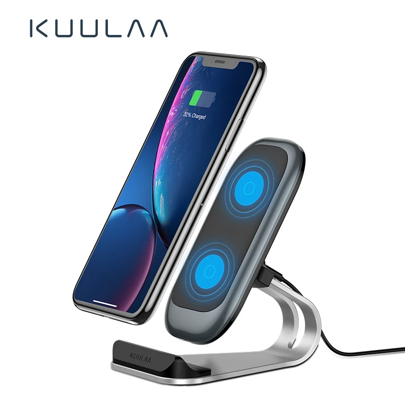 KUULAA Qi Беспроводное зарядное устройство 10 Вт для iPhone X XS 8 XR samsung S9 Xiaomi быстрая Беспроводная зарядная док-станция держатель для телефона зарядное устройство
