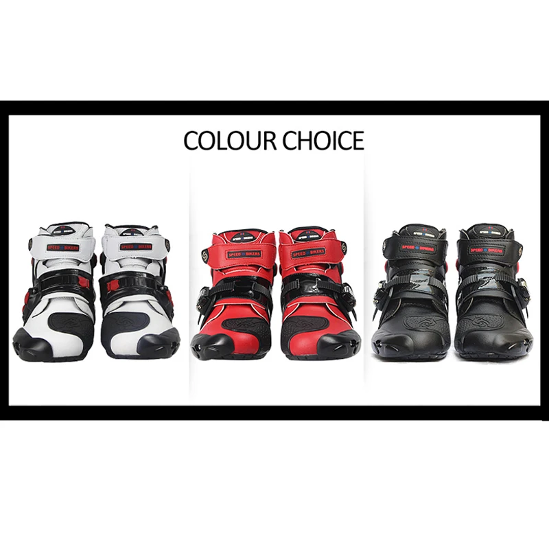 

Unisex Motocross Boots Microfiber Racing Shoes Anticollision Anti-Skid Motorcycle Protective Motorbike Equipment Gear