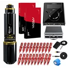 Arena Швейцарский Максона двигатель татуировки, микроблейдинг, Ротационная Машина ручка пистолет с светодиодный двойной Питание Комплект Перманентный макияж тату набор аксессуаров