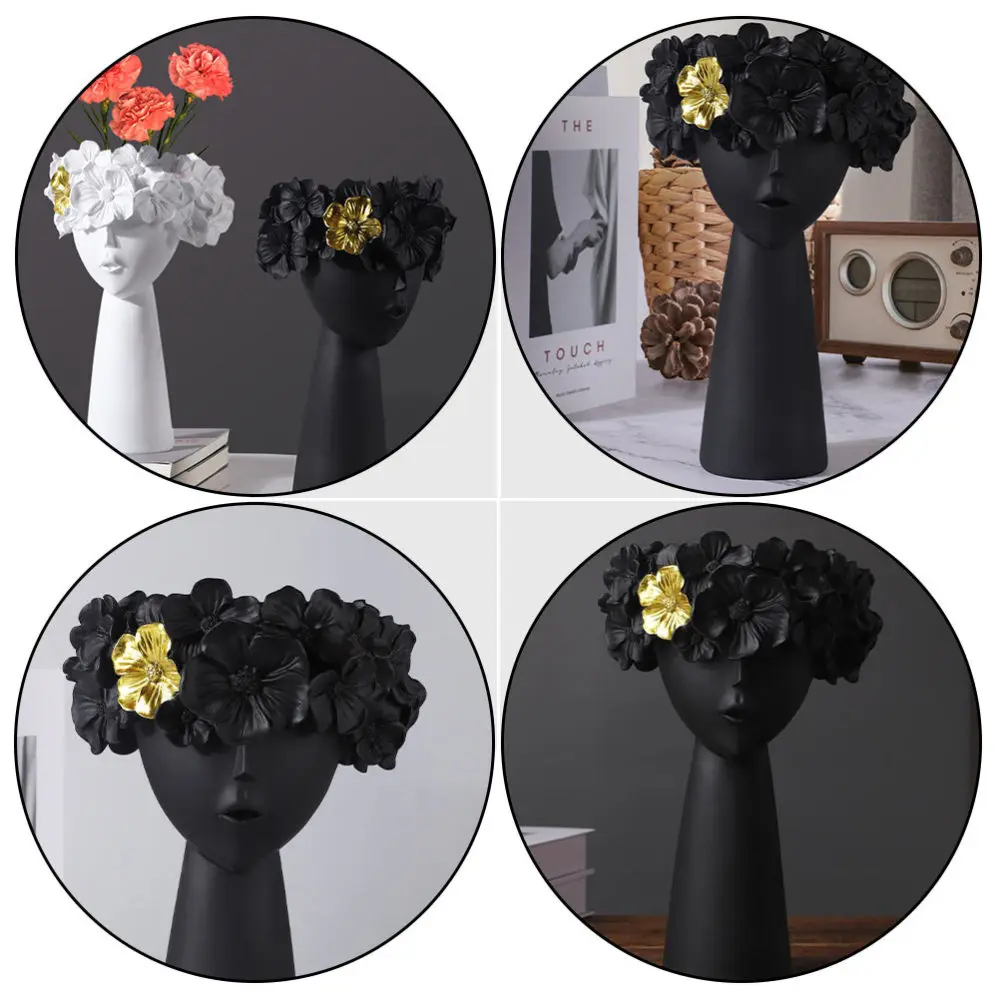 

1Pc Nordic Chic Vase Adornment Decorative Dried Flower Vase Resin Artware Gift