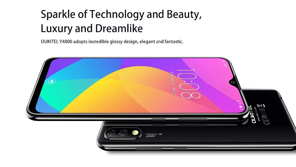 OUKITEL Y4800 6 ГБ ОЗУ 128 Гб ПЗУ Восьмиядерный Android 9,0 4G мобильный телефон 6," 4000 мАч 48MP+ 5MP отпечаток пальца лица ID смартфон