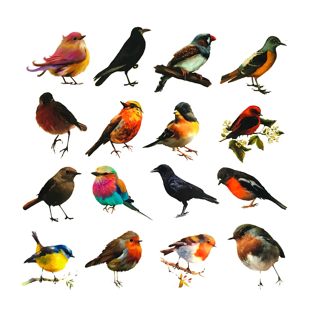 

D3360 Homegaga 40pcs Cute Bird Stickers Scrapbooking Diary Album Stickers Fridge Phone Guitar Laptop Luggage Decal Sticker