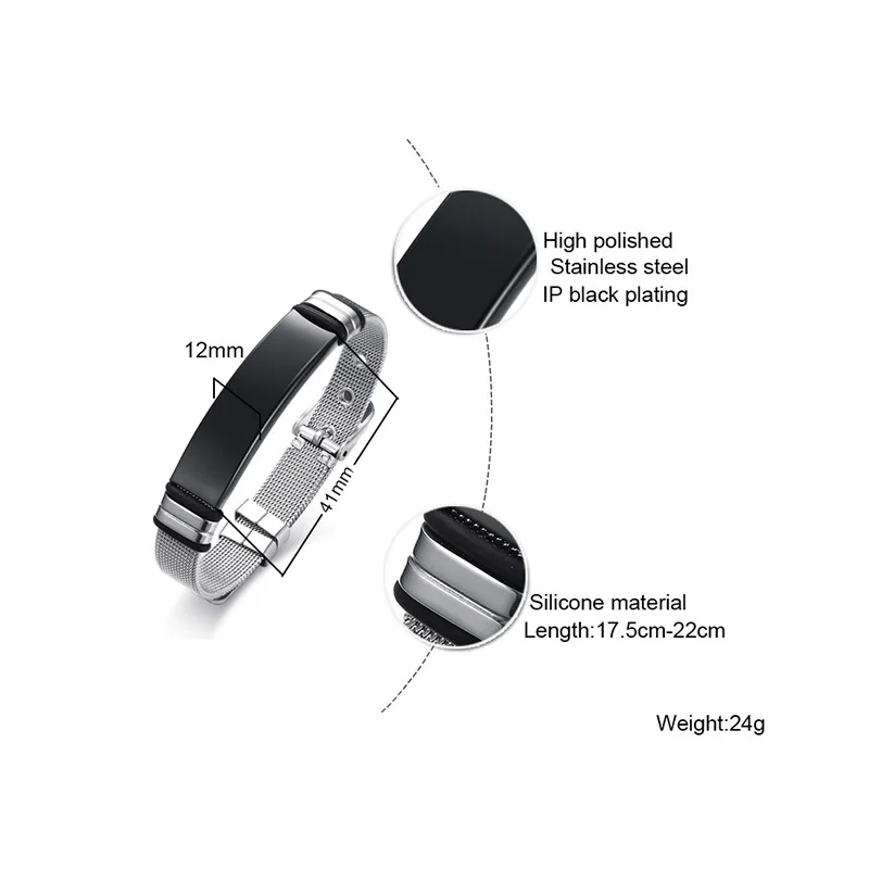 Браслет мужской из нержавеющей стали 12 мм | Украшения и аксессуары