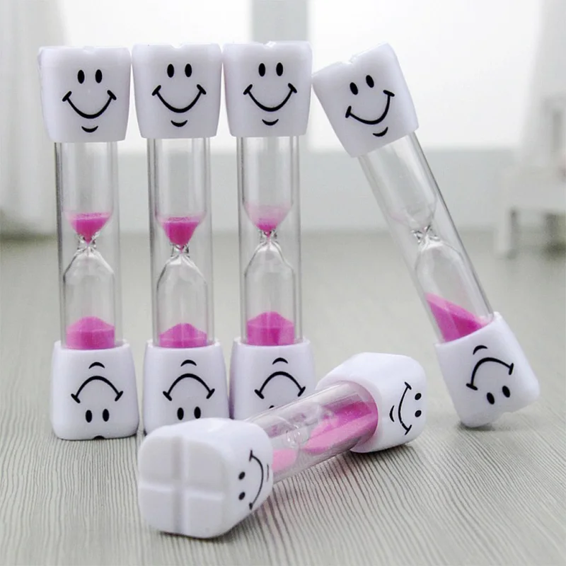 Smiley hourglass plastic tooth brushing timer 3 minutes child drop safety | Дом и сад