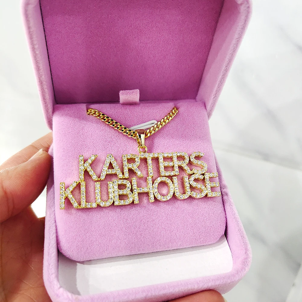 2 ряда пользовательское имя ожерелья 9 мм ожерелье с буквами для женщин номера