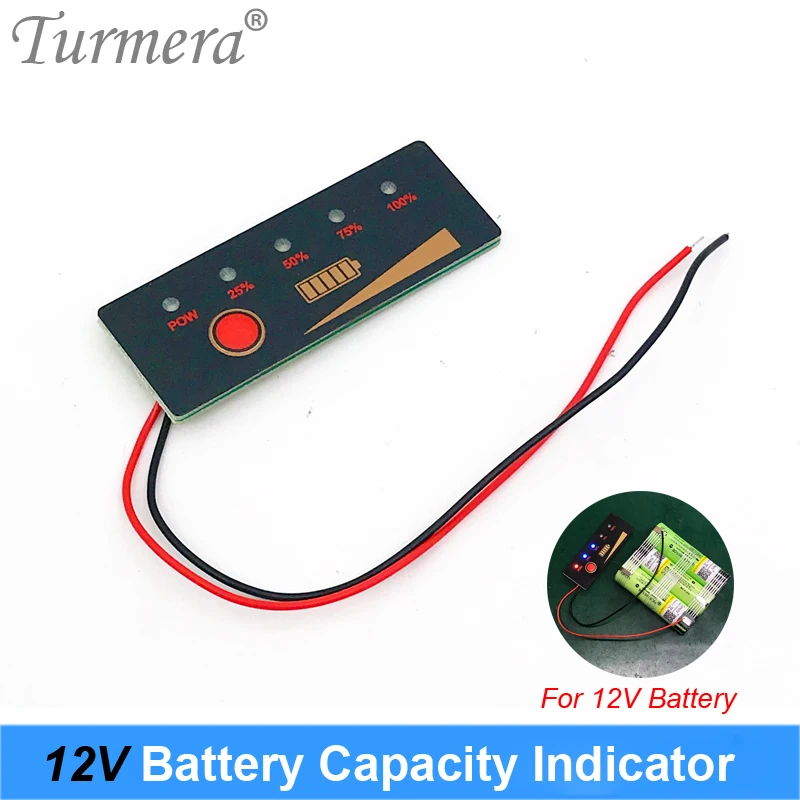 

Turmera 12V Battery Capacity Indicator Tester for 3S 12.6V Storage Box Lithium Battery and Uninterrupted Power Supply Dropship A