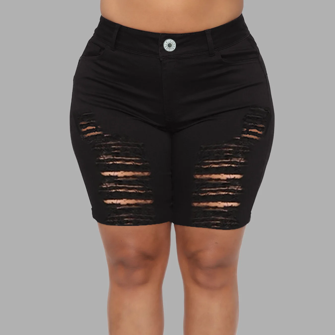 

New style jeans personality trend ripped torn pants plus size shorts ripped shorts ropa para mujer